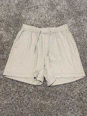 lululemon athletica Men's Soft Jersey Athletic Drawstring Shorts - Cream/Tan